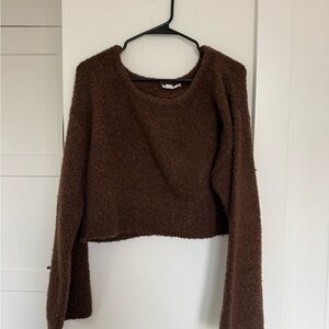 Cozy Women's Brown Boat Neck Sweater
